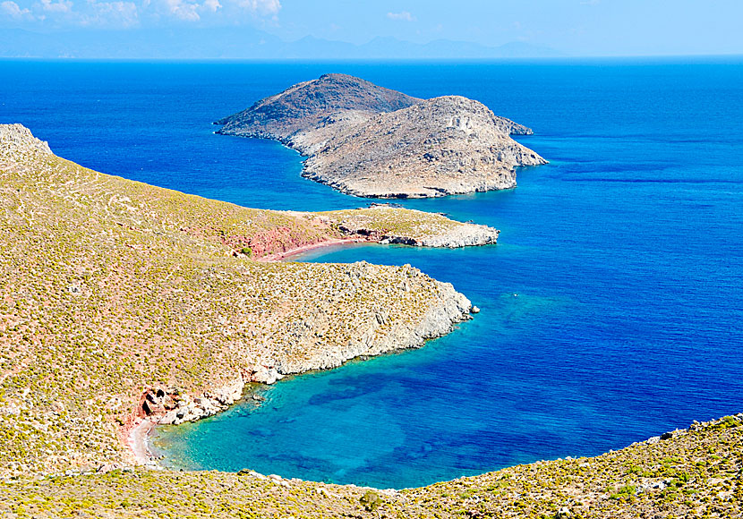 The best beaches on Tilos. Red beach.