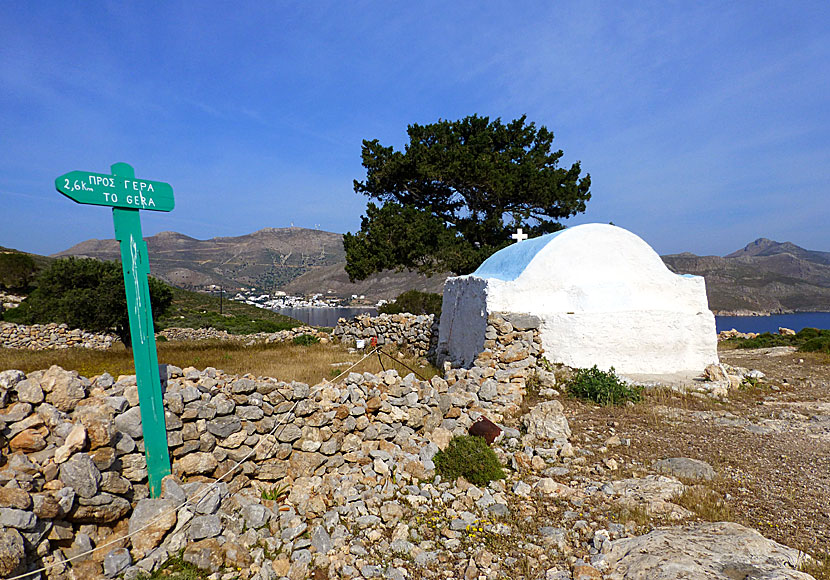 If you hike to the Ghera in Tilos you will pass Agios Ioannis.