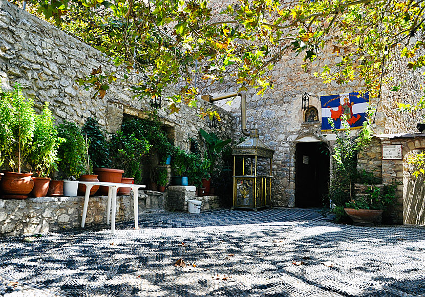 Entrance to the monastery Agios Panteleimon in Tilos.