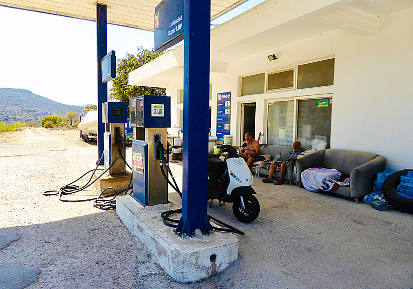 The petrol station at Tilos is located between Livadia and Megalo Chorio.