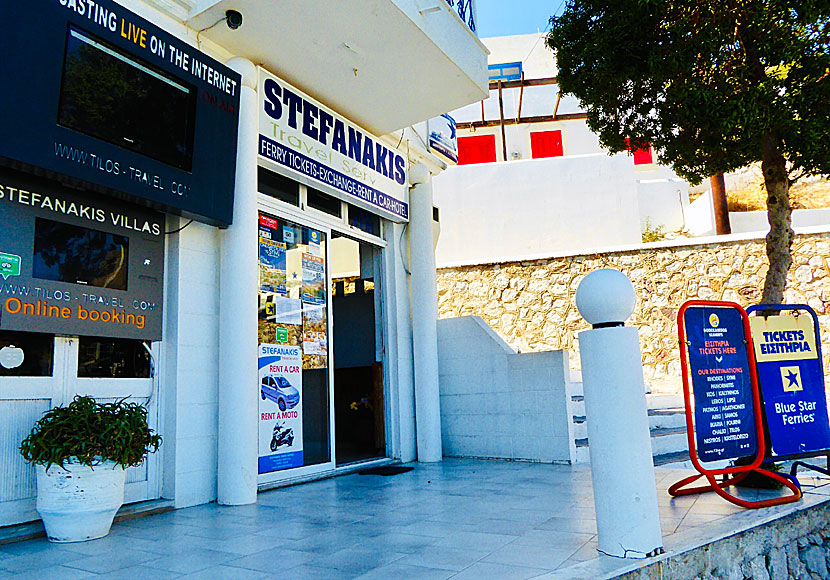 Travel agency Stefanakis Travel in the port of Livadia.