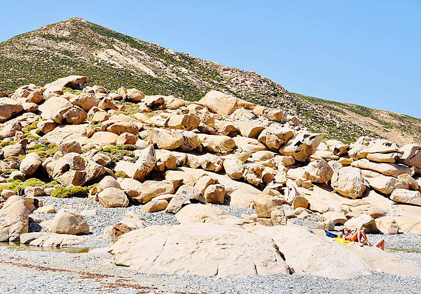 Pebble beaches on the island of Tinos in the Cyclades group of islands in Greece.