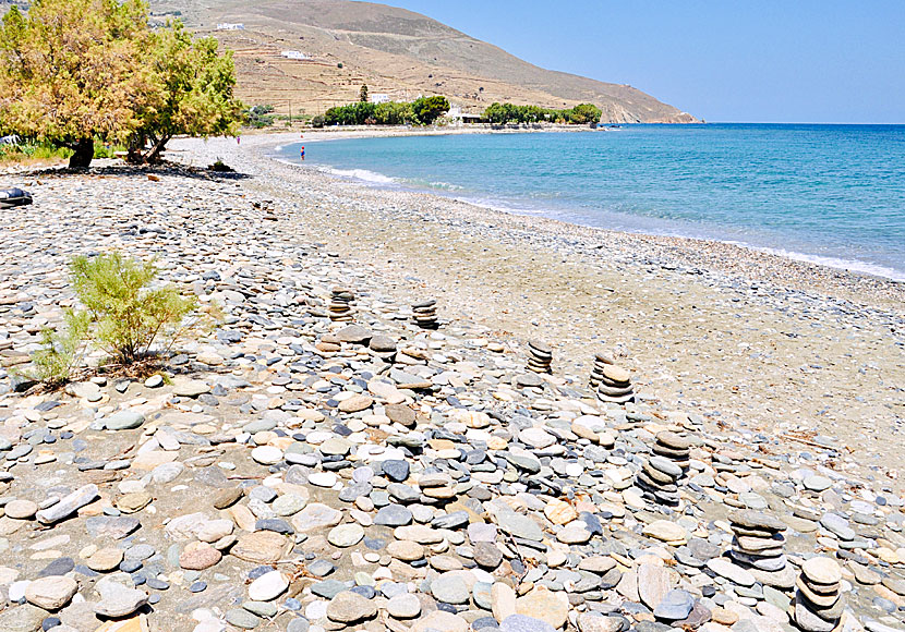 The best beaches on Tinos. Lichnaftia beach.