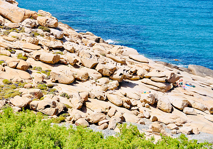 Beautiful rocks and cliffs on Tinos in Greece.