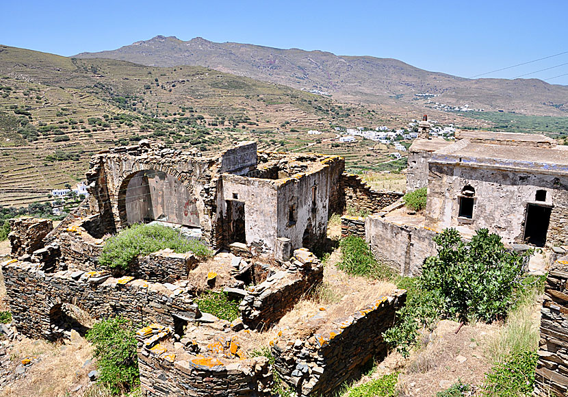 The villages of Monastiria, Krokos, Komi and Agapi on Tinos.