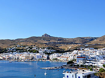 The village Tinos Town on Tinos.