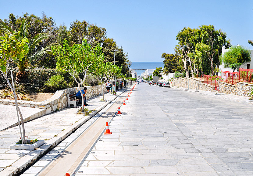 The long slope up to the church in Tinos.