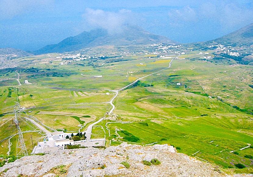 View from Exomvourgo on Tinos in Greece.