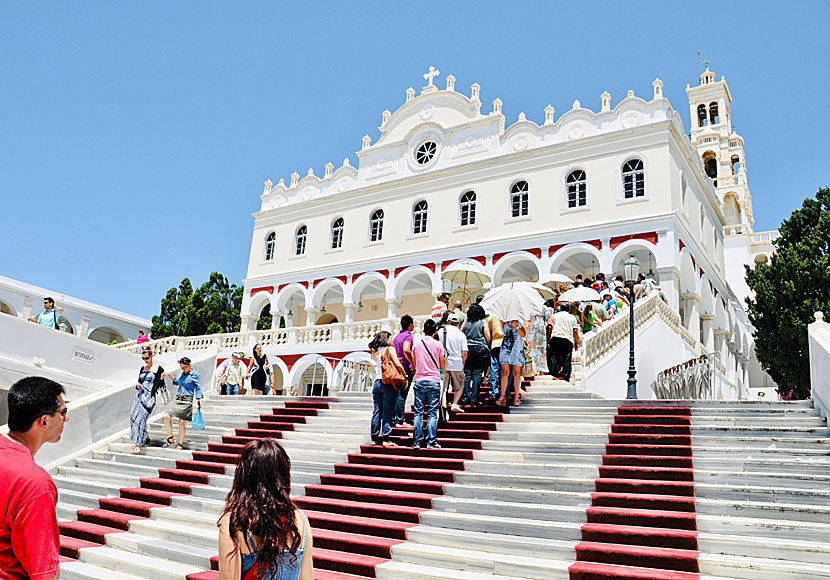 The stairs to Panagia Evangelistria in Tinos.