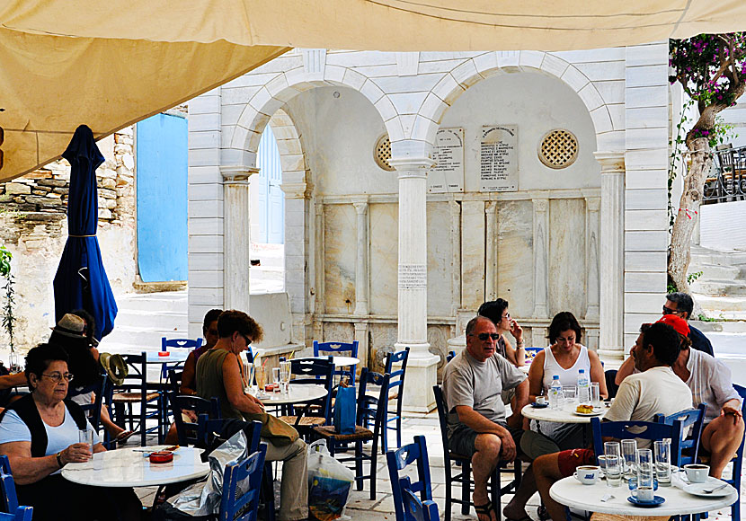 The beautiful fountain in the square of the village of Pyrgos.