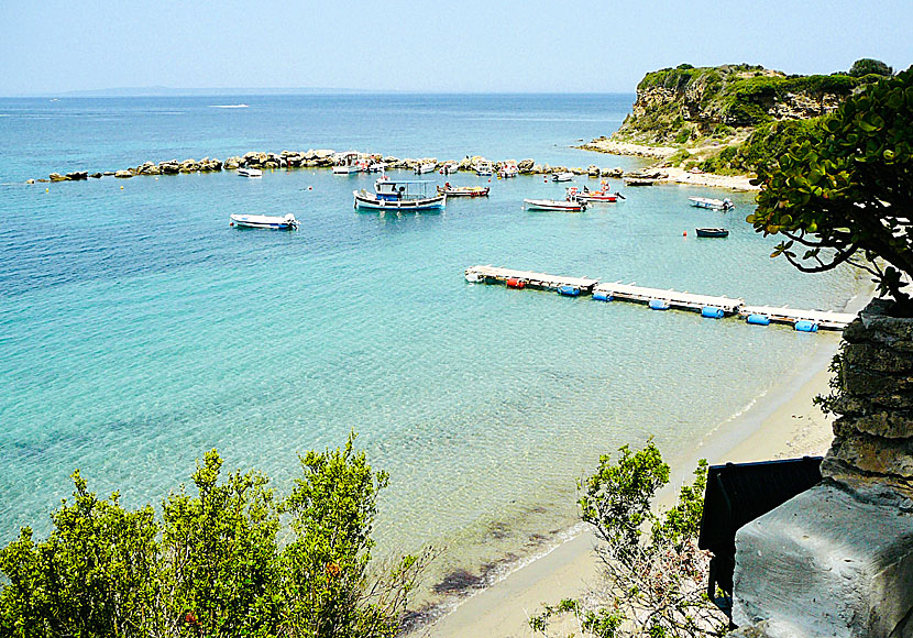 The port of Porto Roma on Zakynthos in Greece.