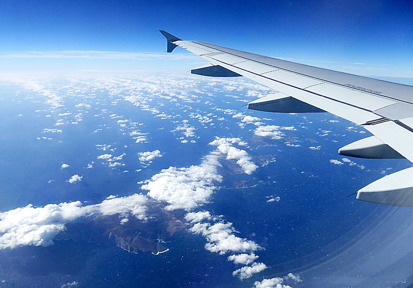 I'm leaving' on a jet plane with John Denver during a flight from Rhodes to Athens, via Tilos in Greece.  