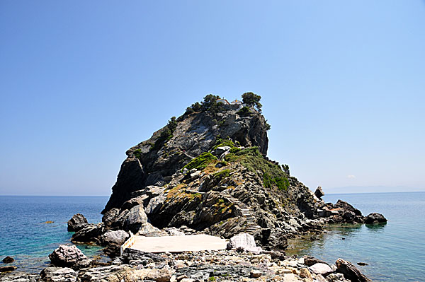 Agios Ioannis church in Skopelos.Mamma Mia - The Movie.