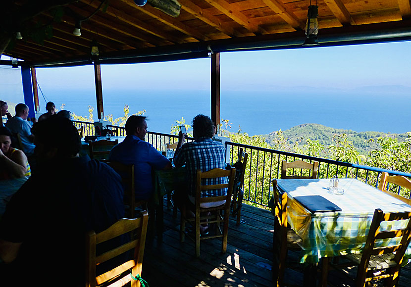 Lukas Taverna in the mountain village of Manolates in Samos nightingale valley.