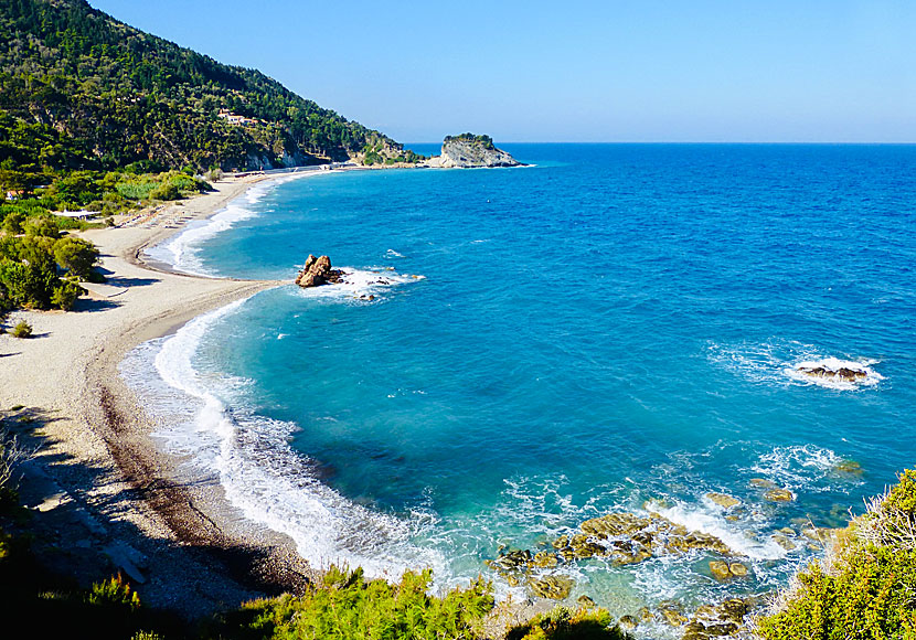 Potami beach close to the waterfall on Samos.