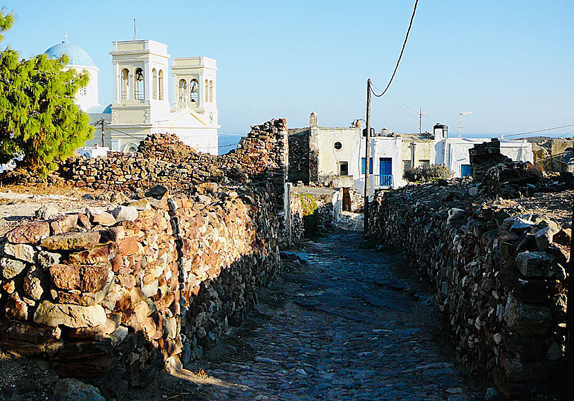 Part of Kastro and the magnificent cathedral on Kimolos.