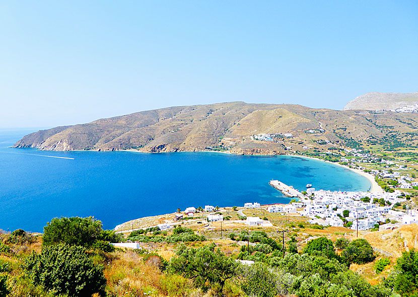 In Aegiali on northern Amorgos in the Cyclades is the island's best sandy beach.