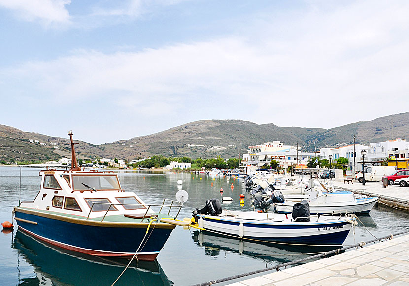 The port of Gavrio on Andros has ferry connections with Kea, Kithnos, Crete, Lavrio, Mykonos, Naxos, Paros, Rafina, Santorini, Syros and Tinos in the Cyclades.
