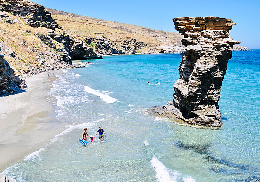 Tis Grias to Pidima beach near Ormos Korthi on Andros is one of the best beaches in the Cyclades.