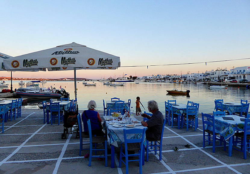 There are many good restaurants serving good Greek food on Antiparos in the Cyclades.