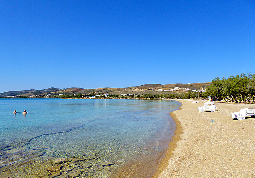 Psaraliki are two of several nice child-friendly beaches on Antiparos in the Cyclades.