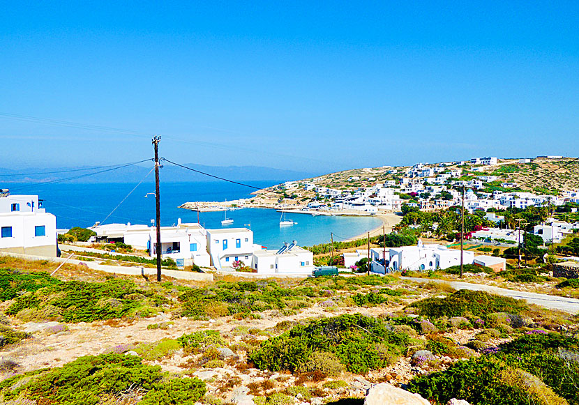 The port and beach of Stavros on Donoussa in the Cyclades.