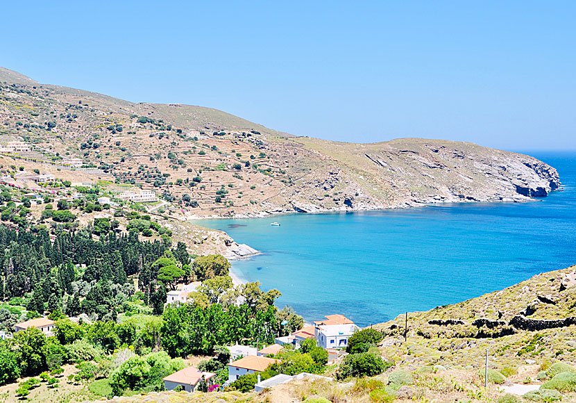 Rent a car, moped and bicycle on Andros and drive to Gialia beach.