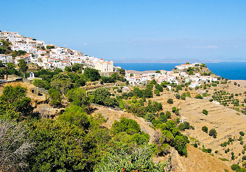 Chora and Ioulis on Kea. Tzia. Greece.