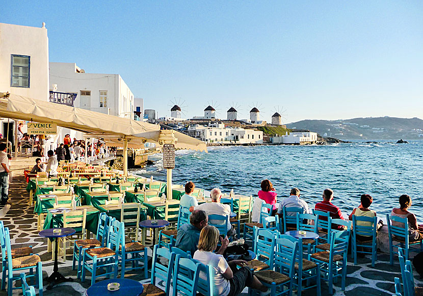 Little Venice in Mykonos town in the Cyclades.