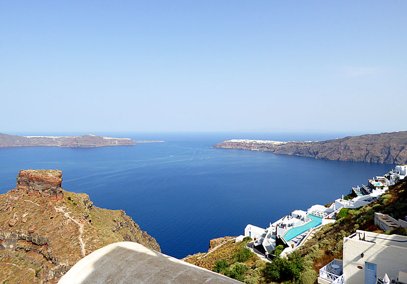 Thirasia seen from Imerovigli on Santorini.