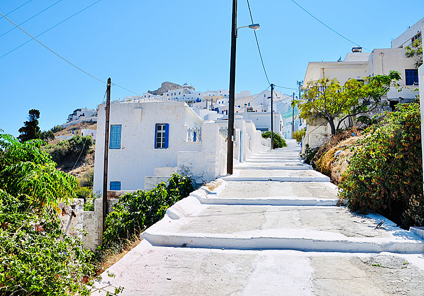 The long staircase between Pera Gialos and Chora on Astypalea.