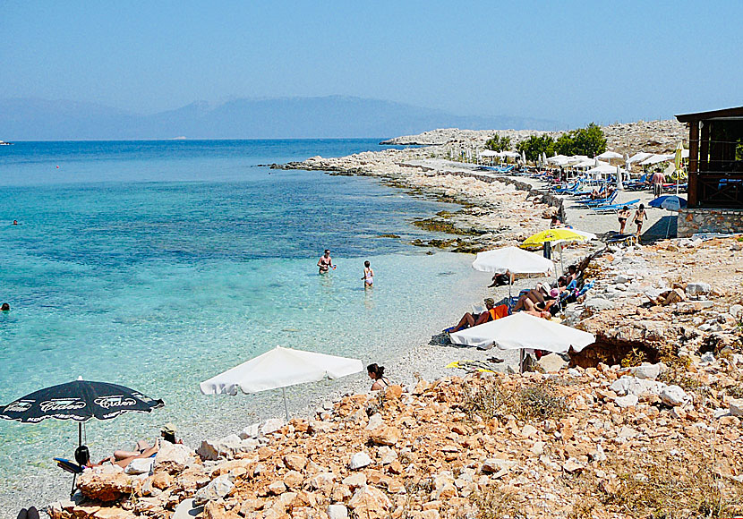 At Ftenagia beach on Chalki is a fantastic restaurant with very good Greek food.