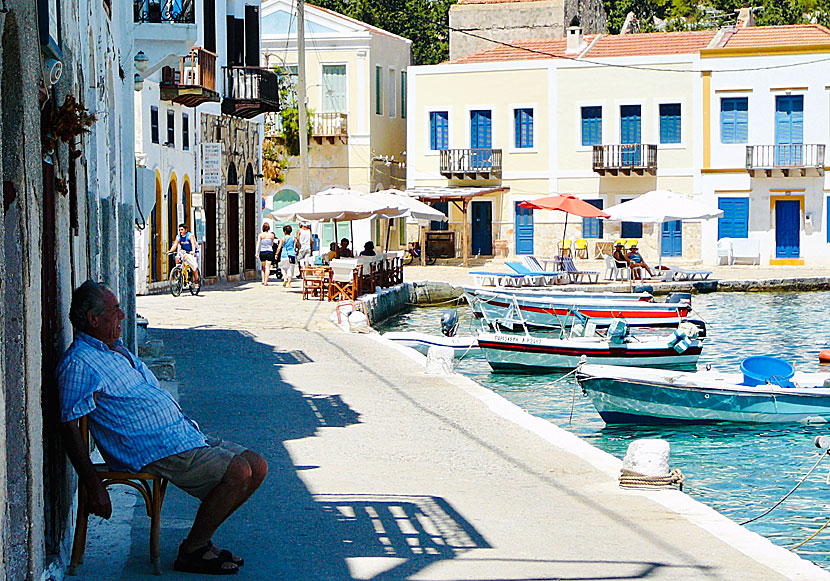 People travel to the island of Kastellorizo ??to enjoy peace and quiet and to eat good Greek food.