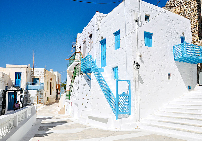 The architecture of Chora on Astypalea is typically Cycladic.