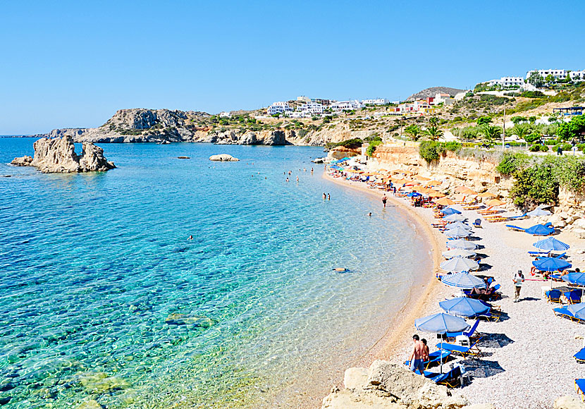 Amopi on Karpathos is a popular charter resort with several fine beaches. 