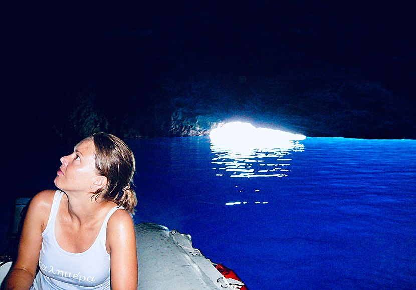 Blue Cave on Kastellorizo in Greece.