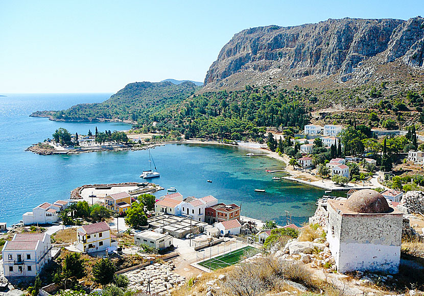 In Mandraki bay on Kastellorizo there is a small beach. 