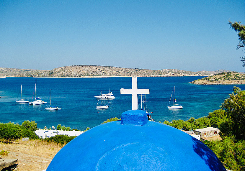 Agios Nikolaos church on Marathi island in Greece.