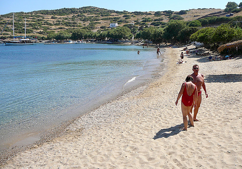 The beach on Marathi in Greece.