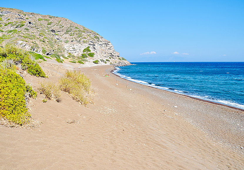 The best beaches on Nisyros. Pachia Ammos beach.