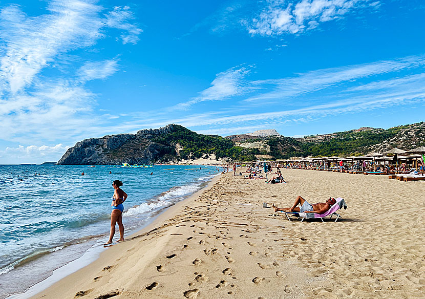 Tsambika beach is one of Rhodes' best sandy beaches.