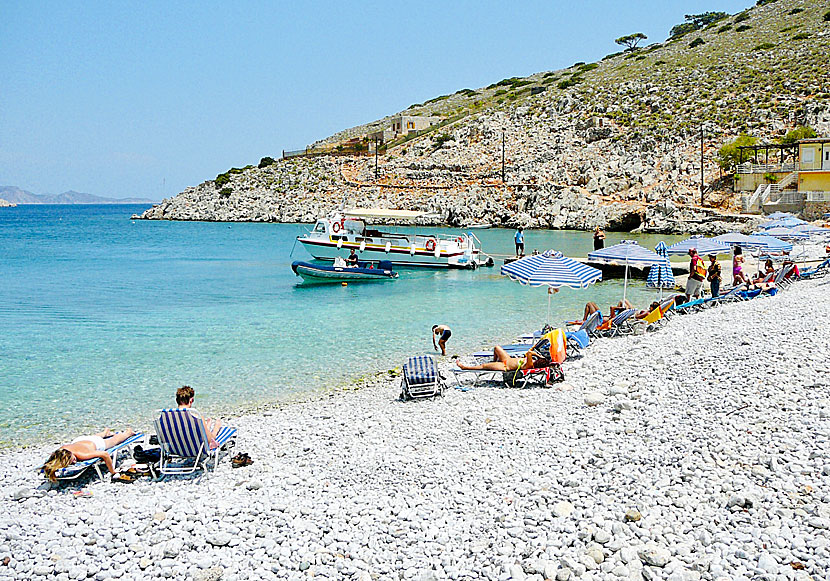 Part of the pebble beach of Marathounda in Symi.