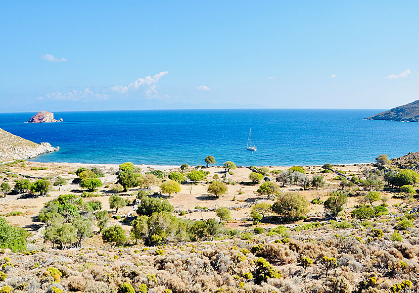 Lethra is one of the best beaches on Tilos in the Dodecanese.