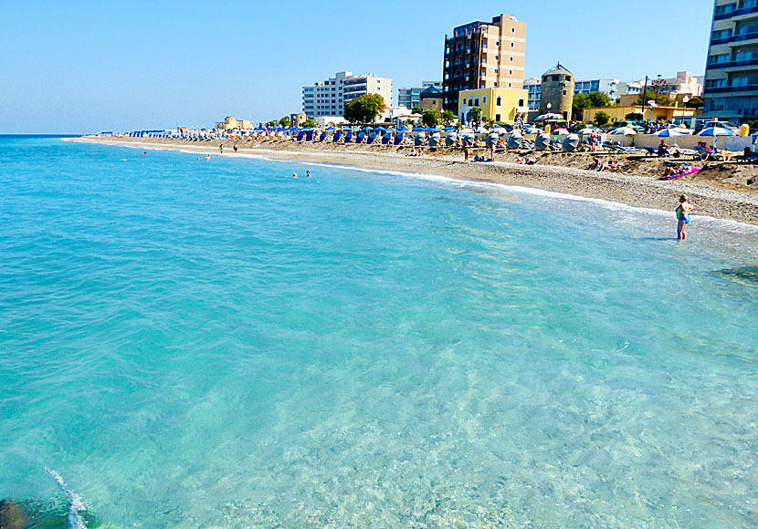 Windy beach in Rhodes town.