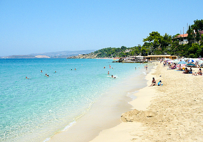 Platis Gialos beach in Lassi on Kefalonia in Greece.