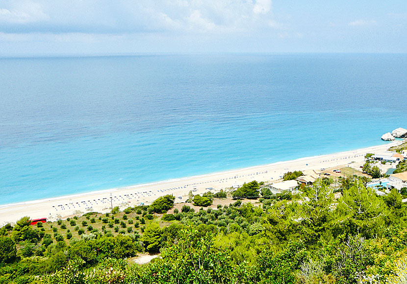 Kathisma beach is one of many fine sandy beaches on the west coast of Lefkada in Greece.