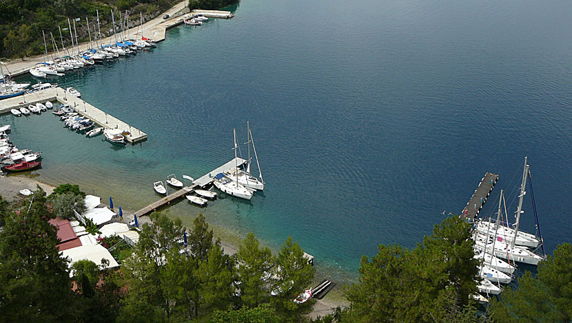 The port in Spartochori. Meganisi.