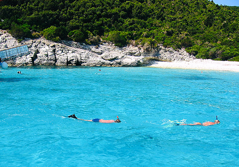 Paxi and Antipaxi are among the best islands in Greece for those who like to snorkeling.