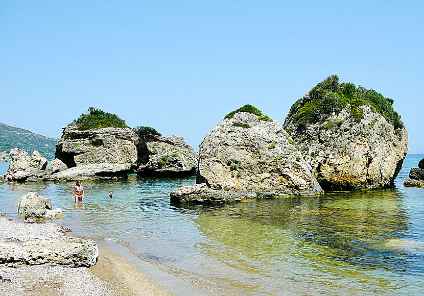 Poro Zoro beach is located near Argassi on Zakynthos in the Ionian archipelago.