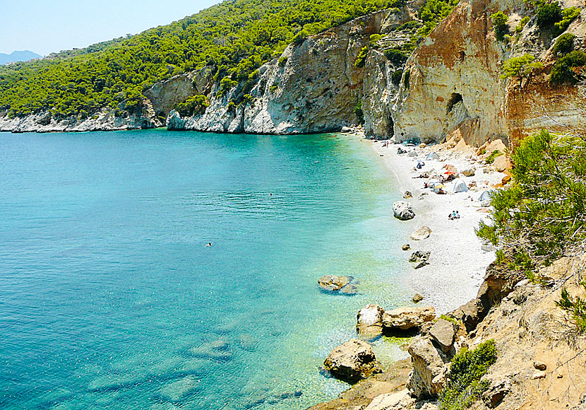 The best beaches on Agistri. The nudist beach Chalikiada.